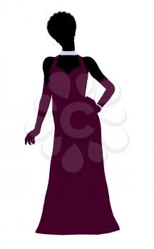 Royalty Free Clipart Image of a Woman in an Evening Gown