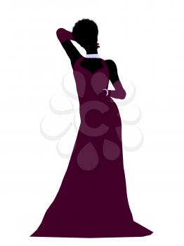 Royalty Free Clipart Image of a Woman in an Evening Gown