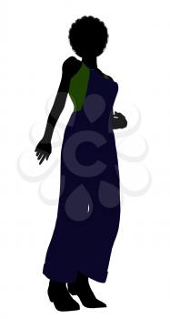 Royalty Free Clipart Image of a Woman in Overalls