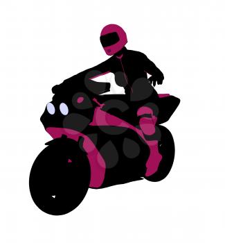 Royalty Free Clipart Image of a Female Biker