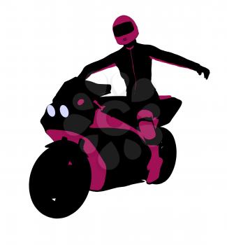 Royalty Free Clipart Image of a Female Biker