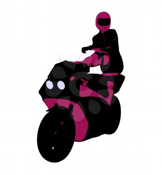 Royalty Free Clipart Image of a Female Biker