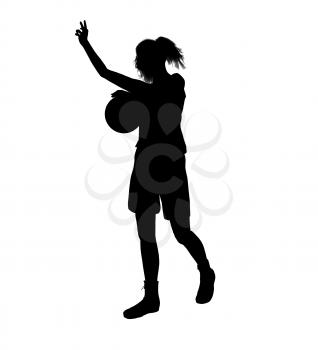 Royalty Free Clipart Image of a Female Basketball Player