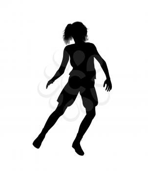 Royalty Free Clipart Image of a Female Basketball Player