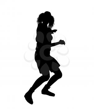 Royalty Free Clipart Image of a Female Basketball Player