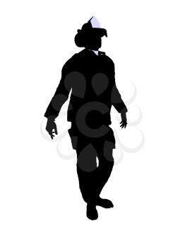 Royalty Free Clipart Image of a Firefighter