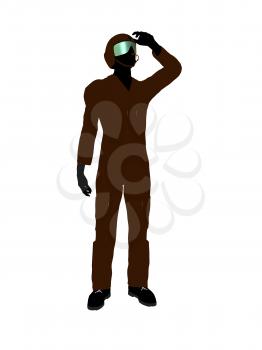 Royalty Free Clipart Image of a Guy in a Flight Suit