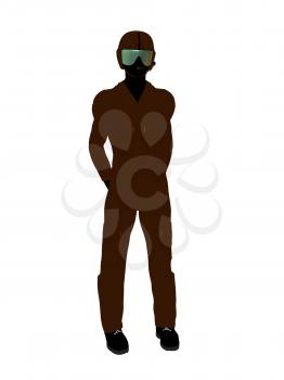 Royalty Free Clipart Image of a Guy in a Flight Suit