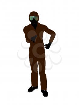 Royalty Free Clipart Image of a Guy in a Flight Suit