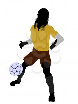 Royalty Free Clipart Image of a Female Soccer Player