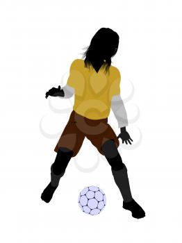 Royalty Free Clipart Image of a Female Soccer Player