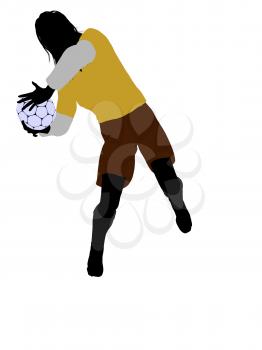 Royalty Free Clipart Image of a Female Soccer Player