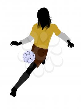 Royalty Free Clipart Image of a Female Soccer Player