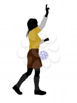 Royalty Free Clipart Image of a Female Soccer Player