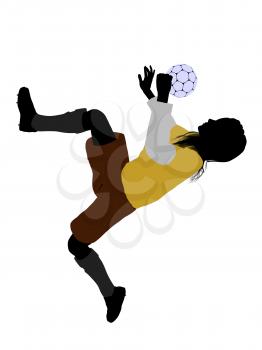 Royalty Free Clipart Image of a Female Soccer Player