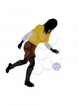 Royalty Free Clipart Image of a Female Soccer Player