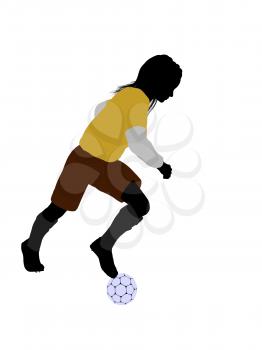 Royalty Free Clipart Image of a Female Soccer Player