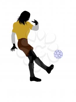 Royalty Free Clipart Image of a Female Soccer Player