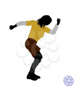 Royalty Free Clipart Image of a Female Soccer Player