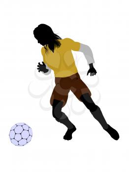 Royalty Free Clipart Image of a Female Soccer Player