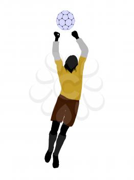 Royalty Free Clipart Image of a Female Soccer Player