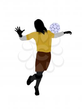 Royalty Free Clipart Image of a Female Soccer Player