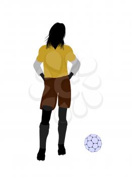 Royalty Free Clipart Image of a Female Soccer Player