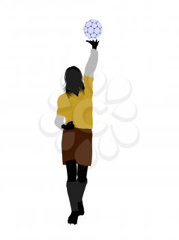 Royalty Free Clipart Image of a Female Soccer Player