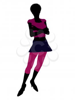 Royalty Free Clipart Image of a Woman in Pink