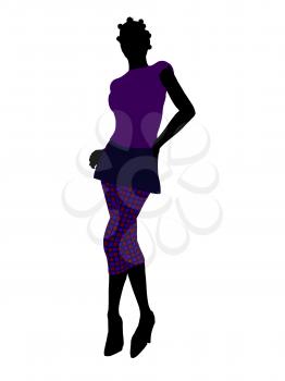 Royalty Free Clipart Image of a Woman in Funky Clothes