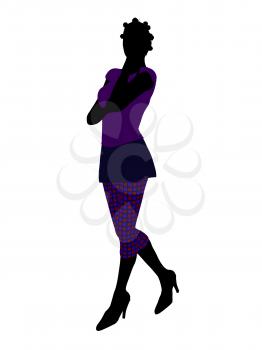 Royalty Free Clipart Image of a Woman in Funky Clothes