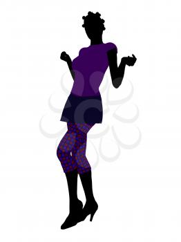 Royalty Free Clipart Image of a Woman in Funky Clothes