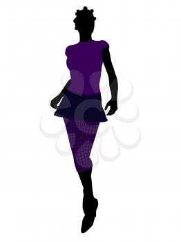 Royalty Free Clipart Image of a Woman in Funky Clothes