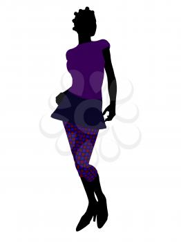 Royalty Free Clipart Image of a Woman in Funky Clothes