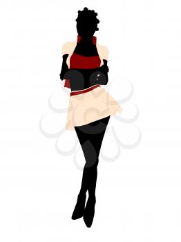 Royalty Free Clipart Image of a Woman in a Short Skirt