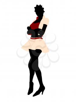 Royalty Free Clipart Image of a Woman in a Short Skirt