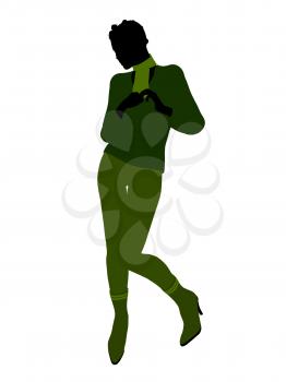 Royalty Free Clipart Image of a Woman in Green