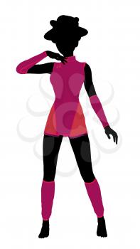 Royalty Free Clipart Image of a Girl in Pink