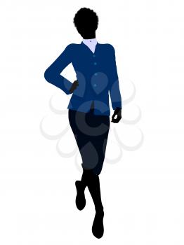 Royalty Free Clipart Image of a Woman in a Blue Top