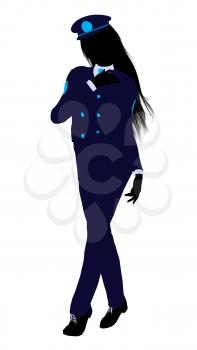 Royalty Free Clipart Image of a Girl in a Uniform