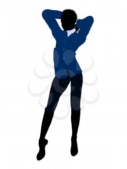 Royalty Free Clipart Image of a Woman in a Blue Top