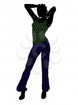 Royalty Free Clipart Image of a Girl in a Green Top