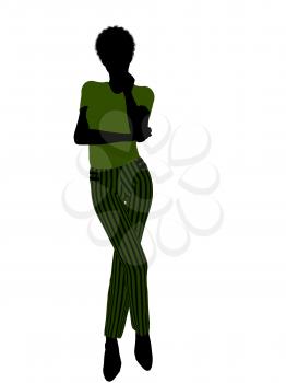 Royalty Free Clipart Image of a Woman in Green