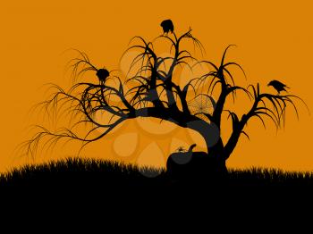 Royalty Free Clipart Image of a Spooky Tree