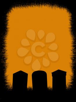 Royalty Free Clipart Image of a Cemetery