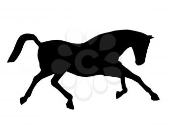 Royalty Free Clipart Image of a Black Horse