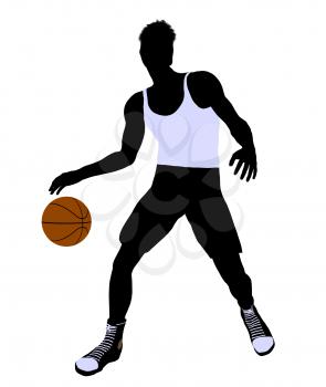 Royalty Free Clipart Image of a Basketball Player