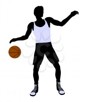 Royalty Free Clipart Image of a Basketball Player