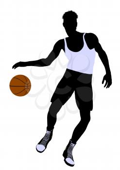 Royalty Free Clipart Image of a Basketball Player