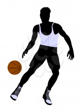 Royalty Free Clipart Image of a Basketball Player